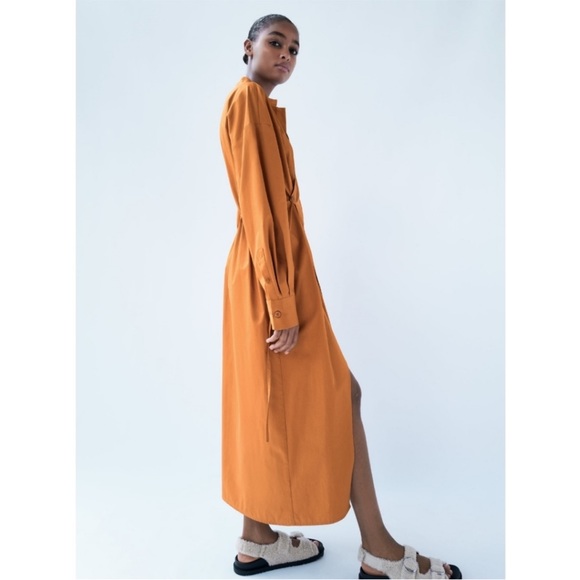 Zara burnt orange wrap dress - Picture 2 of 6